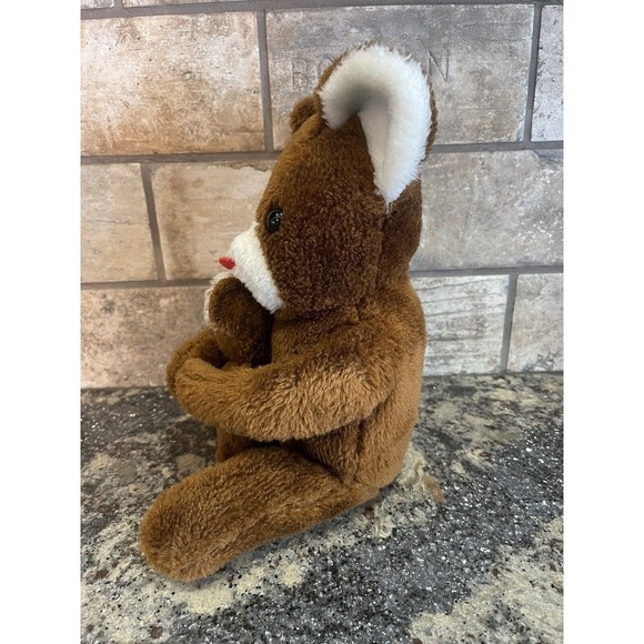 Vintage Brown Mouse Plush Stuffed Animal With Baby Cuddler Arms Felt Red Tongue - Picture 6 of 12